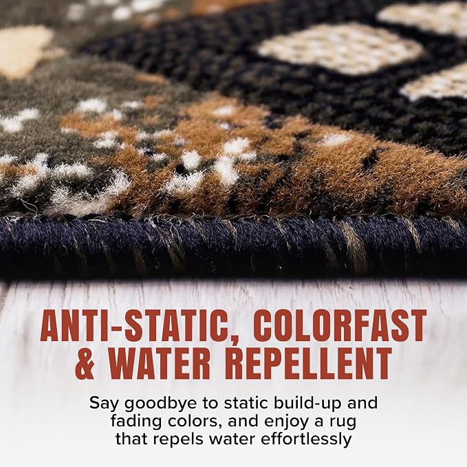 YHSF Southwest Native American Area Rug – Thick, Soft, Durable & Easy to Maintenance Tribal Design Boho Rug– Ideal for Bedroom, Living Room & Hallway - Blue-Brown, 2 Feet x 7 Feet