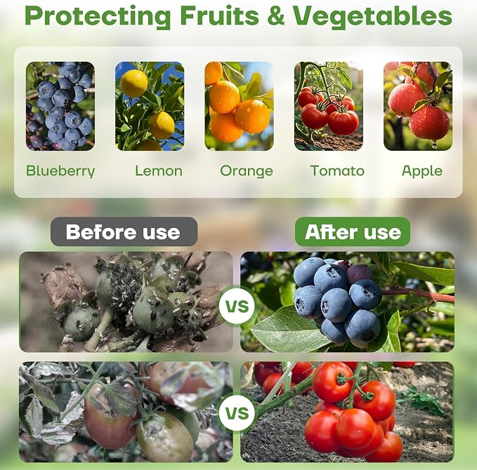 6FT x 6FT Fruit Tree Netting with Zipper and Drawcord, 2Pcs Garden Plant Net Pest Barrier Bag, Insect Bird Mesh Netting Cover for Protect Vegetables Flower Blueberry