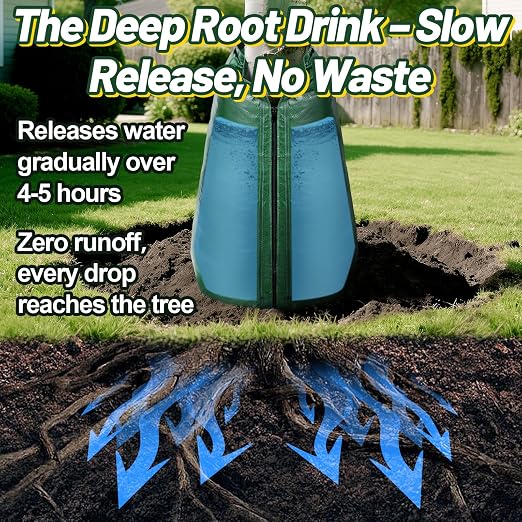 8 Packs Slow Release Tree Watering Bags - 20 Gallon Zippered Automatic Drip Irrigation Bags for New Planted and Transplanted Trees