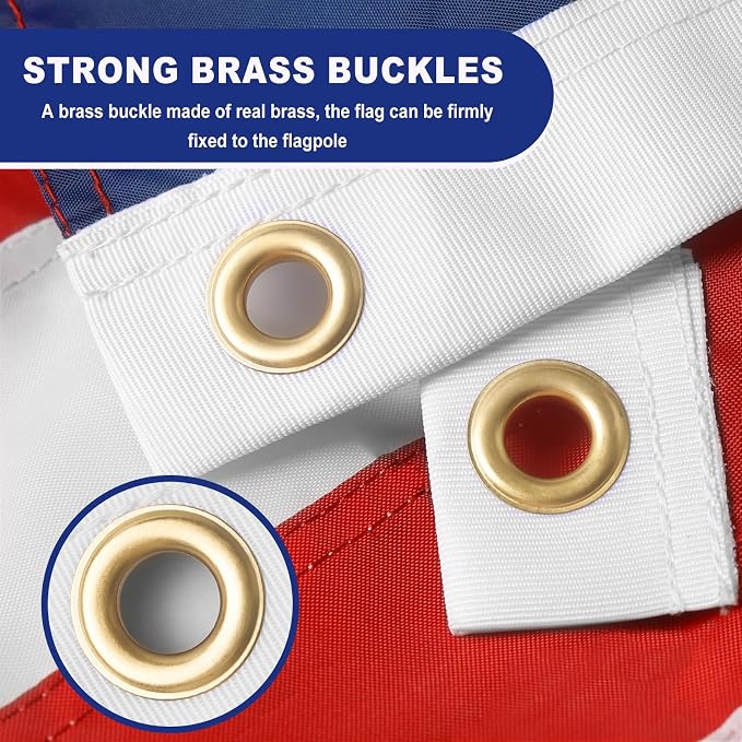 American Flags 5x8 Outdoor Use,Non Fading American Flags for Outside,American Flag Outdoor Heavy Duty, American Flag Longest Lasting,US Flag Embroidered Stars, Brass Grommets Sewn Stripes