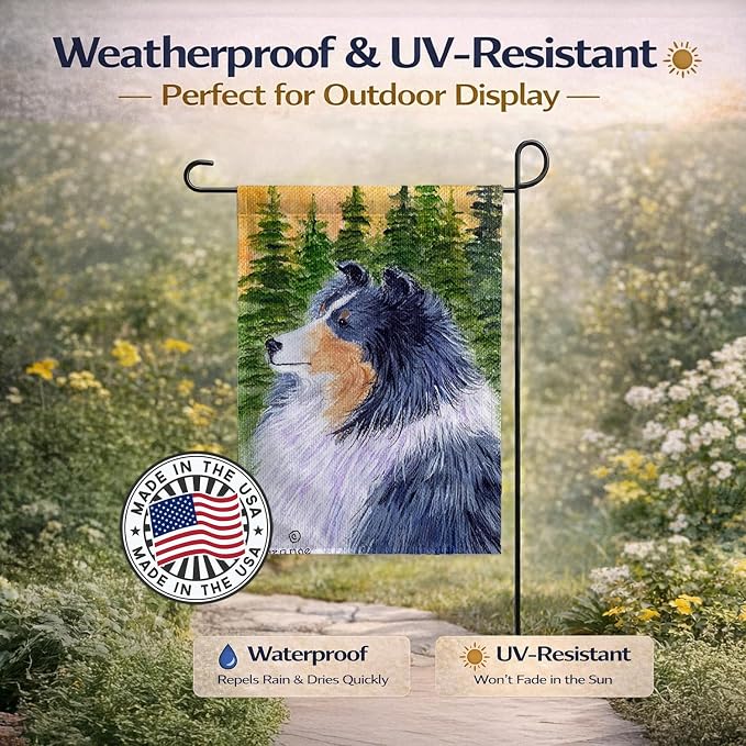 Caroline's Treasures SS8142GF Sheltie Garden Flag Mailbox Flag Decorative Yard Flag Banner Outside Patio Artwork Yard Flower Beds, Garden Size, Multicolor