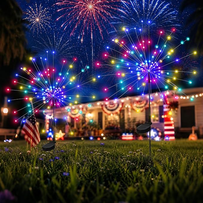 PEVOROS Garden Decor Solar Lights Outdoor,120LED Waterproof Colorful Solar Fairy Garden Lights for Outdoor Decoration,Yard, Patio, Porch,Flower Pot,Pathway (2Pack)