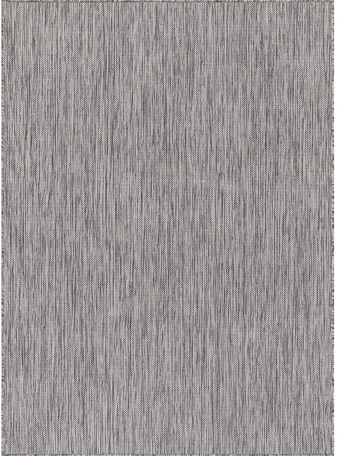 CAMILSON Outdoor Rug 9x12 Modern Area Rugs for Large Indoor and Outdoor Patios and Porches - Waterproof, Washable, Non-Shedding, Easy-to-Clean Outside Carpet (9 x 12, Solid - Silver Gray)