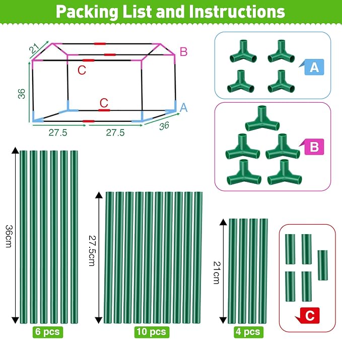 Mini Greenhouse with Potting Mat for Indoor Plant, Heavy Duty Portable Green House with Waterproof Pot Pad for Small Plants, Clear Small Plant Tent for Seed Humidity (Green)