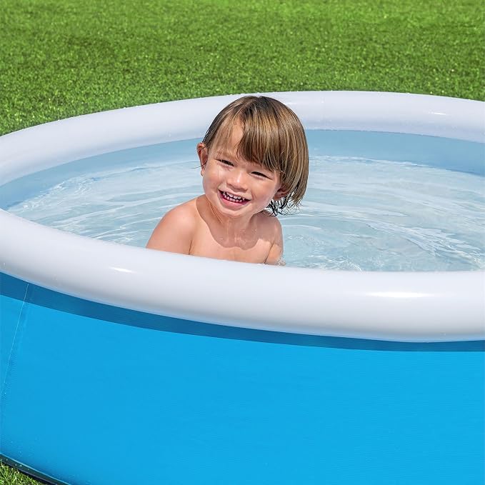 H2OGO! 5' x 15" Inflatable 126 Gallon My First Fast Set Kiddie Inflatable Ring Swimming Pool with 3 Ply DuraPlus Liner and Fill and Rise Technology