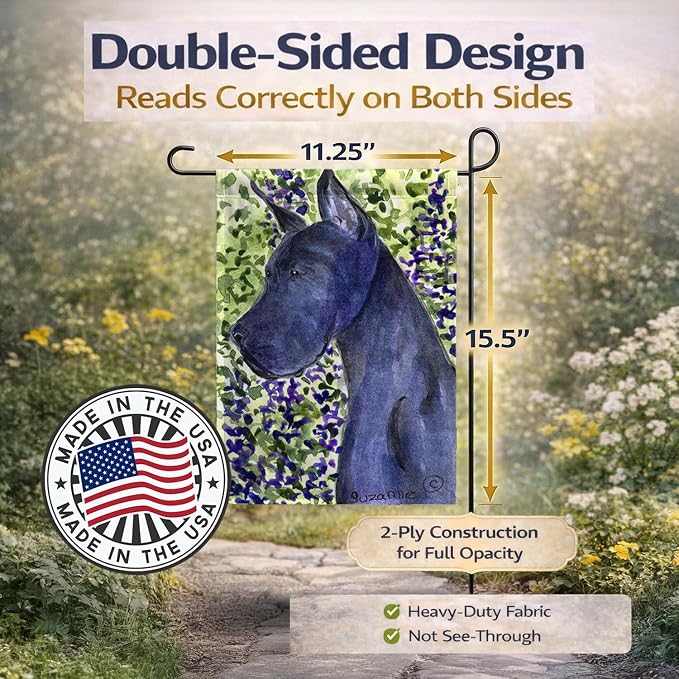 Caroline's Treasures SS8745GF Great Dane Garden Flag Mailbox Flag Decorative Yard Flag Banner Outside Patio Artwork Yard Flower Beds, Garden Size, Multicolor