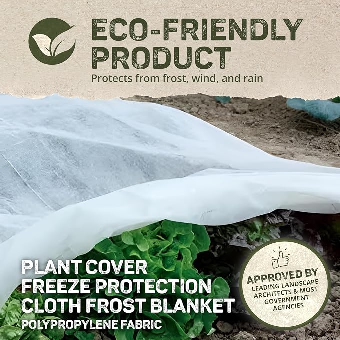 Dewitt 2-Pack Ultimate Plant Protection Blanket 2.5 oz, 6 x 50 Feet – Heavy-Duty Winter Garden Outdoor Cover and Frost Cloth for Perennials, Shrubs, Flowers, Small Trees, and Raised Beds