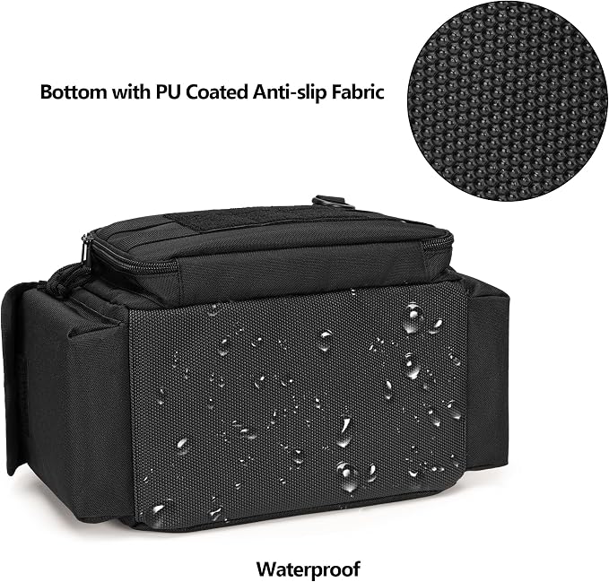 Rexmica Small Tool Bag with Anti-friction and Thick Padded Bottom, Tool Storage Organizer for Men, Tactical Bag, Range Bag, Multi-functional Work Tote for Repairman, Electrician, Carpenters, Handyman
