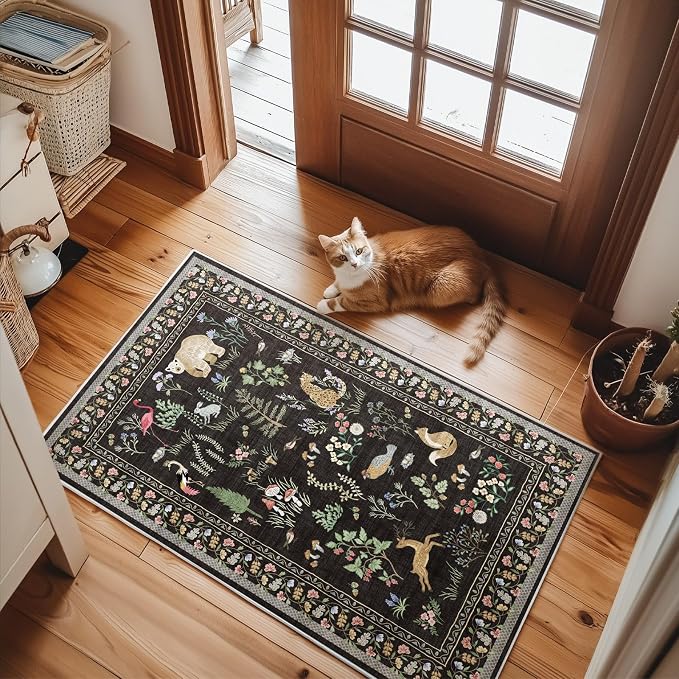 2x3 Washable Area Rugs for Entryway: Door Mat Indoor Entrance Small Throw Rug Non-Slip Low Pile Soft Kitchen Rug for Front Door Indoor Entrance Entry Bedside Kids Room