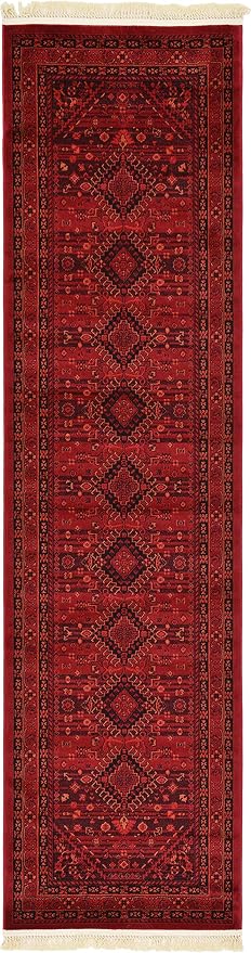 Unique Loom Tekke Collection Area Rug - Sheibani (2' 7" x 10' Runner, Red/ Black)