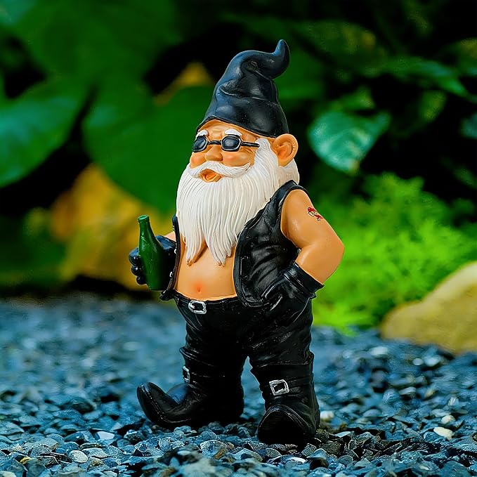 Teaeeno Garden Gnome Statue, Funny Gnomes Yard Decor Statues, Garden Gnome Weather Resistant Lawn Decor or Tabletop Figurines, Funny Animal Statue & Sculpture