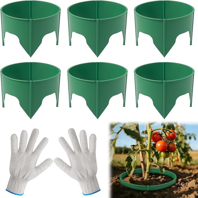 24pcs Planting Grow Rings, Round Edging Spliceable Protective Pest-Planting Rings for Vegetable Herb Flower, Circular Landscape Adjustable Plant Support Circle Protector for Watering