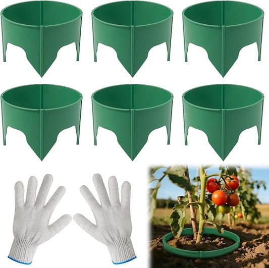 24pcs Planting Grow Rings, Round Edging Spliceable Protective Pest-Planting Rings for Vegetable Herb Flower, Circular Landscape Adjustable Plant Support Circle Protector for Watering