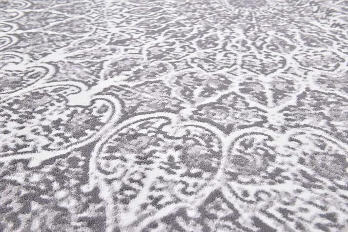 Unique Loom Sofia Collection Area Rug - Grace (8' Square, Dark Gray/ Gray)