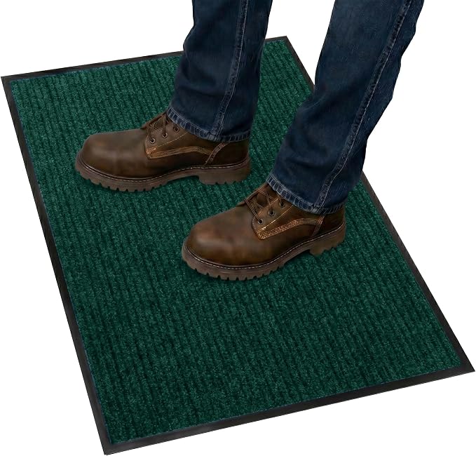 Notrax 109 Industrial Door Mat, 2' x 3' Small Entrance Mat, Heavy Duty Commercial Rugs for Entryway, Welcome Lobbies, Garage, and Mudroom, Made in the USA, Hunter Green, Brush Step 109S0023GN