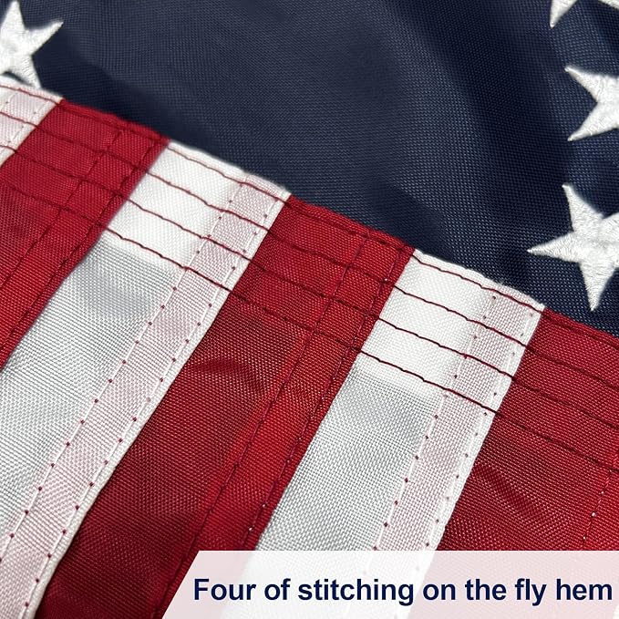 AMZFLAG Small Betsy Ross Flag 12X18 In for Boat, Embroidered 13 Stars Betsy Ross Original US Colonial Flag for 250th Anniversary 4th of July, Heavy Duty USA United States 13 Colonies Flag with 2 Brass Grommets