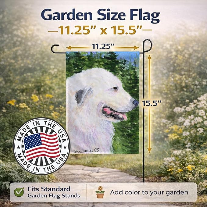 Caroline's Treasures SS8922GF Great Pyrenees Garden Flag Mailbox Flag Decorative Yard Flag Banner Outside Patio Artwork Yard Flower Beds, Garden Size, Multicolor