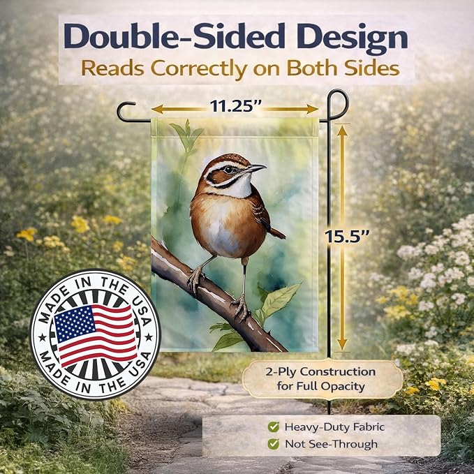 Caroline's Treasures South Carolina Wren Garden Flag Mailbox Flag Decorative Yard Flag Banner Outside Patio Artwork Yard Flower Beds, Garden Size, Multicolor