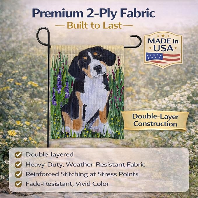 Caroline's Treasures SS8216GF Entlebucher Mountain Dog Garden Flag Mailbox Flag Decorative Yard Flag Banner Outside Patio Artwork Yard Flower Beds, Garden Size, Multicolor