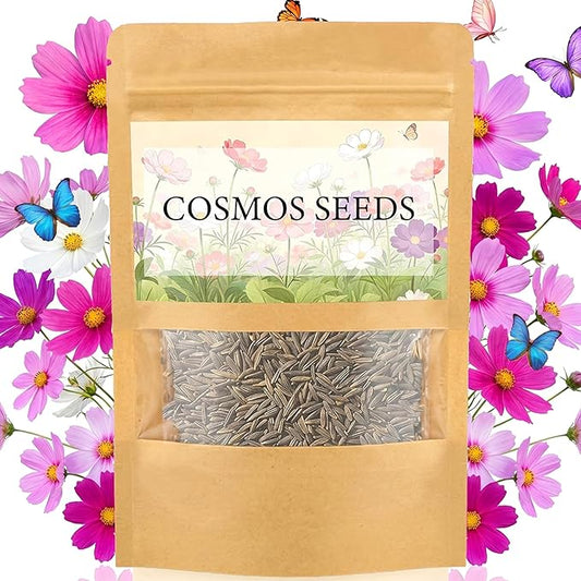LUOJIBIE Cosmos Seeds, 4,500+ Cosmos Flower Seeds for 2026, Wildflower Seeds for Planting Outdoor Garden, Crazy Blend Mix Color, No Filler, 1.5 Oz Packet, Easy to Grow