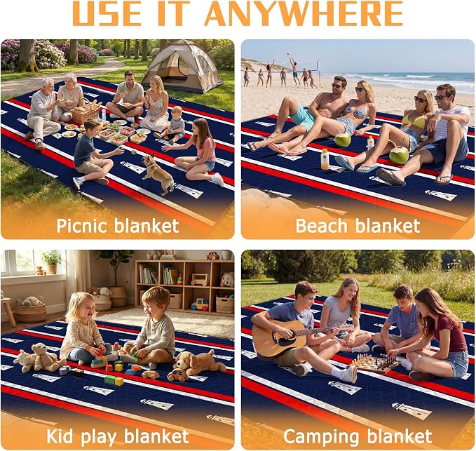 79" x 118" Picnic Blanket Extra Large,Waterproof Sandproof Foldable Outdoor Blanket Beach Blanket Ocean Picnic Mat for Camping,Lawn,Park(Lighthouse)