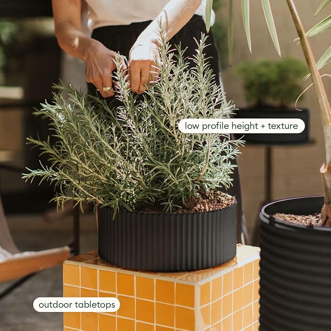 Veradek Mod Series 5" Bowl Planter for Indoor or Outdoor Tabletop/Balcony | Durable Plastic-Stone Composite Material | Modern Décor for Flowers, Succulents, Small Plants