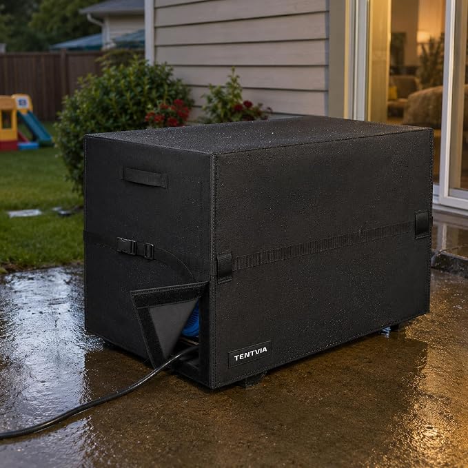 Waterproof Generator Cover,600D Heavy-Duty Oxford Fabric, Dustproof and Waterproof Protection for Generators (Upgrade, 32''Lx24''Wx24''H)