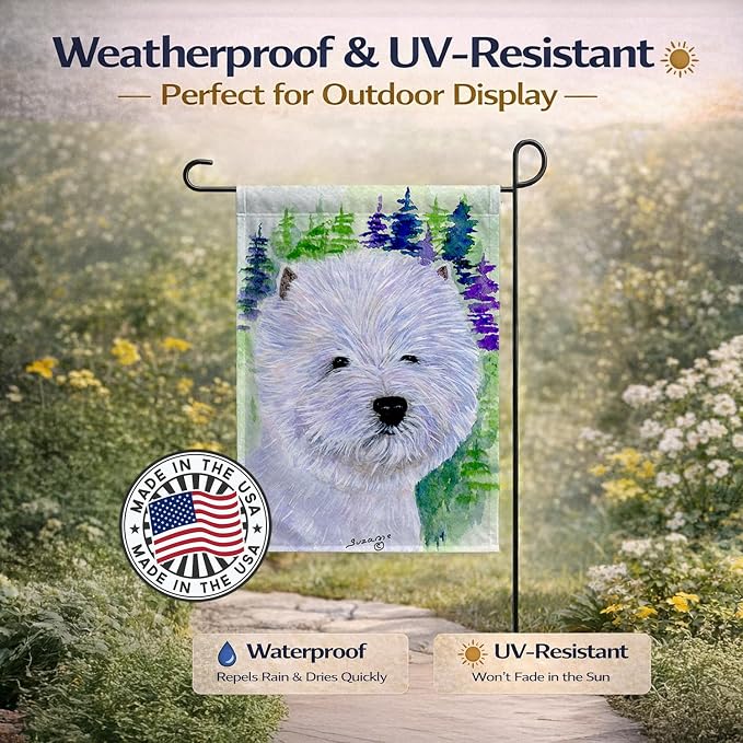 Caroline's Treasures SS8002GF Westie Garden Flag Mailbox Flag Decorative Yard Flag Banner Outside Patio Artwork Yard Flower Beds, Garden Size, Multicolor