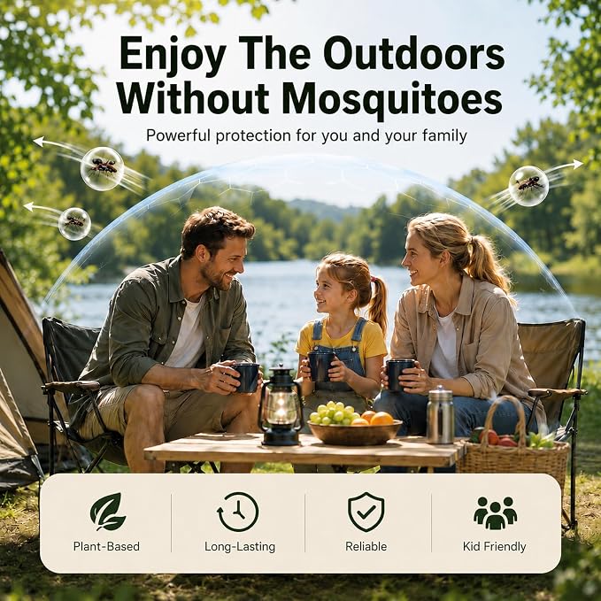 Furiseng|Natural Mosquito Repellent Outdoor Patio (10 Pack),Long-Lasting 60-Day Protection, DEET-Free & Family Safe,Indoor & Outdoor Use,Mosquito Repellent for Yard, Patio, Camping & Travel