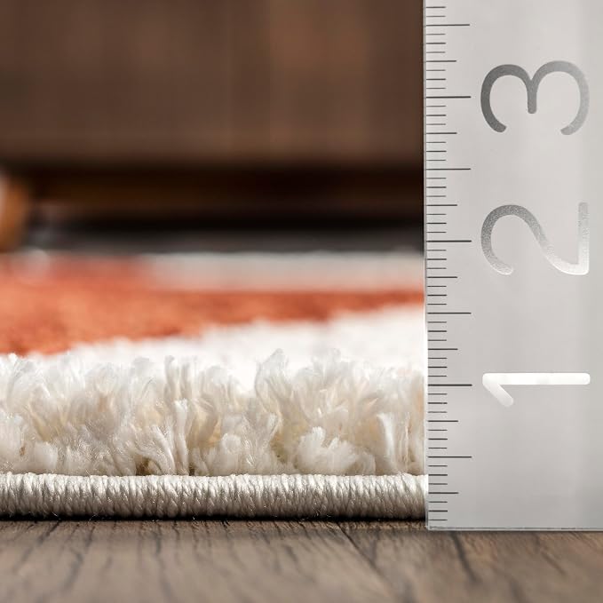 nuLOOM Kali Rust Diamond Power Loomed Runner Rug, 2' x 6' | Nuloom Kali Diamond 2' x 6' Runner Shag Rug for Living Room Bedroom Dining Room Nursery Entryway Hallway, Rust