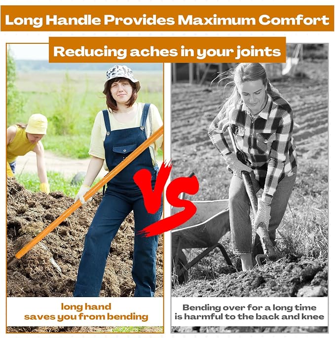 3 Sets Pitch Fork for Gardening, 9 Tines Wide Pitchfork 47.2 Inch Garden Manure Fork with Long Hardwood Handle Heavy Duty Mulch Forks Horse Stall Forks for Mulch, Hay, and Gardening