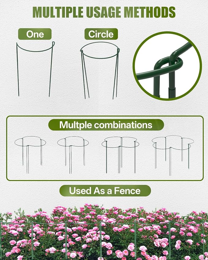 Joyhalo 12 Pack Plant Stakes, Adustable 36 Inch Plant Support Stakes, Flower Stakes with 24 Twist Ties, Garden Sticks for Plants Hibiscus, Sunflower, Red Hot Poker, Hydrangea, Tomato, Sapling Etc