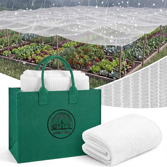 SATINIOR Garden Netting 16.3x10 Ft, Hail Netting, Heavy Duty Bird Net, Plant Protective Woven Mesh with Storage Bag, UV Resistant Crop Cover for Fruit Trees Vegetables Garden
