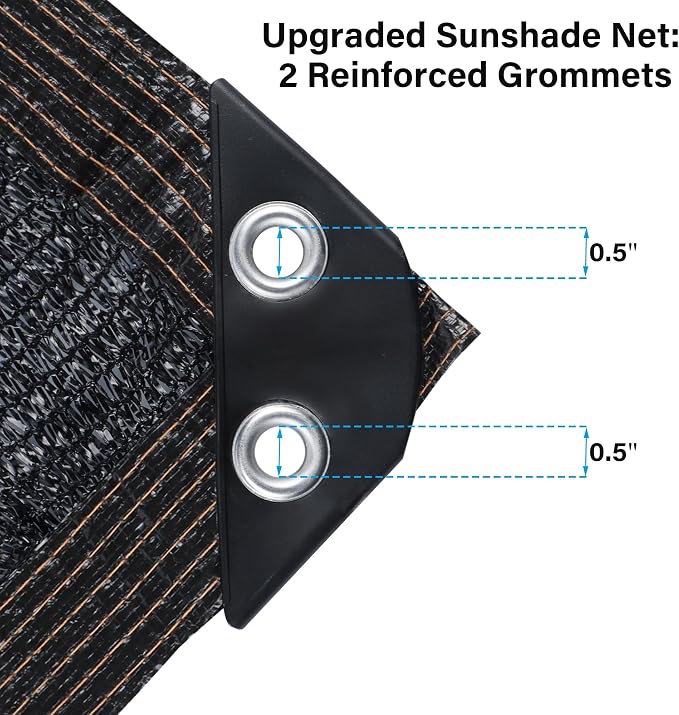 winemana Black Shade Cloth 40%, 5x20 FT Mesh Tarp - Garden Shade for Greenhouse, Patio, Vegetables, Plants Cover and Chicken Coops, Sun Shade Net for Outdoor Protection with Reinforced Grommets