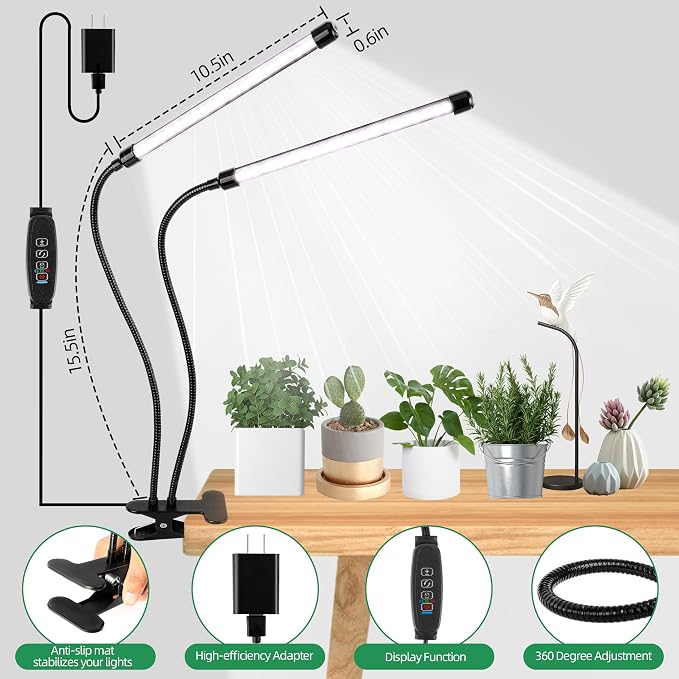EWPJDK Grow Light 6500K Full Spectrum Plant Grow Lights 84 LED Plant Light with Clip Grow Lamp for Indoor Plants Growing Lamps（1PCS）
