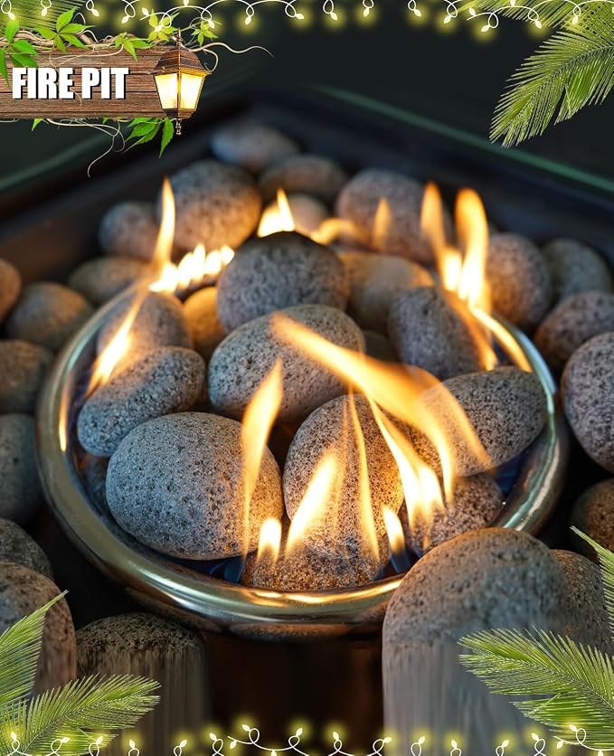20 Pounds Lava Rock Pebbles 2-3 Inch Natural Lava Stones for Fire Rocks for Gas Fire Pits, Fireplaces, Landscaping, and Plant Cultivation, Natural Tumbled Stones for Indoor and Outdoor