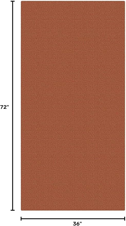 KOZYFLY Orange 3x6 Washable Runner Rug, Non Slip Wide Runners for Hallway, Woven Large Entryway Runners, Braided Floor Carpet Runner for Entry, Kitchen, Bedside, Hall, Burnt Orange/Tan