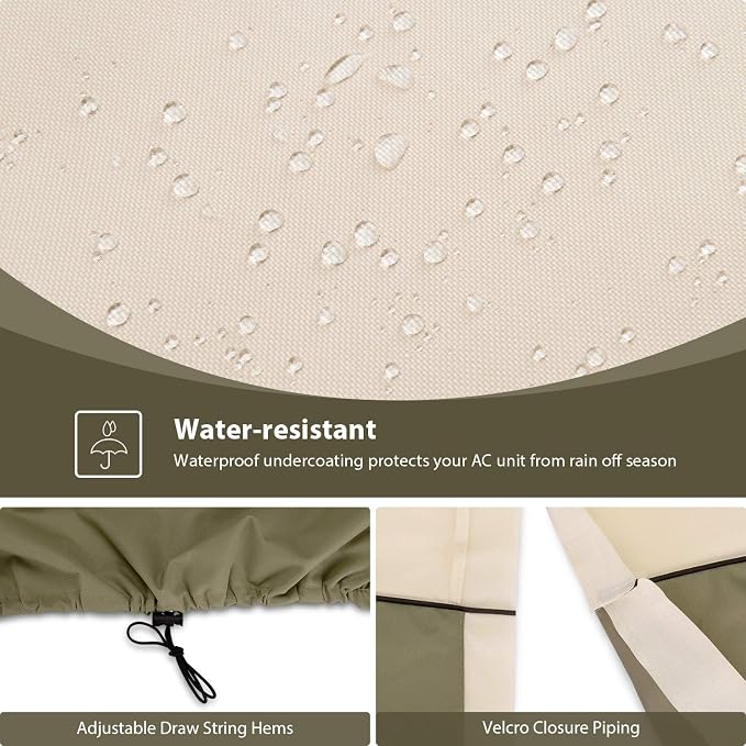 COSFLY AC Cover for Outside Units, Air Conditioner Cover 24 x 24 x 30 Inch | Heavy Duty, Waterproof 600D Oxford, Windproof, Tear Resistant, Anti-snow, Air Vent Prevent Condensation, Easy Install, Square