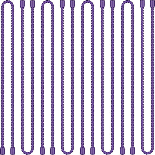 8PCS 18-Inch Silicone Cable Ties, Bendable Rubber Twist Ties, Reusable Twist Ties for Cords, gear ties for Organizing, Bundling (Purple)