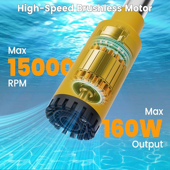 Cordless Stick Water Transfer Pump Compatible with Dewalt 20V Battery(Tool Only), 720 GPH Portable Electric Water Pump, Sump Pump, 160W Brushless Utility Water Pump for Pool, Garden, Pond and Boat