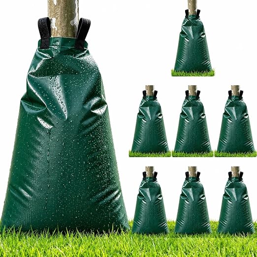 Tree Watering Bags Slow Release:20 Gallon - Reusable & Premium PVC Water Bags - Slow Watering 6-8 Hours for Newly Planted or Established Trees in Hot Weather (8 Pack)