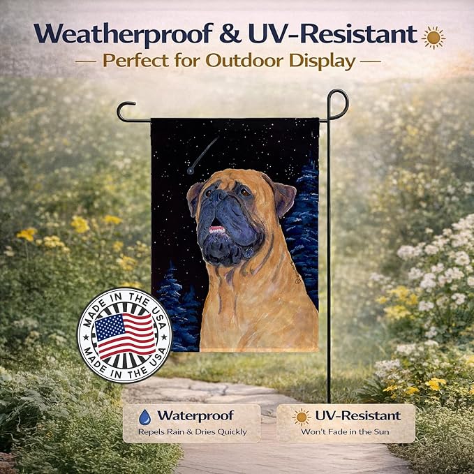 Caroline's Treasures SS8672GF Bullmastiff Garden Flag Mailbox Flag Decorative Yard Flag Banner Outside Patio Artwork Yard Flower Beds, Garden Size, Multicolor