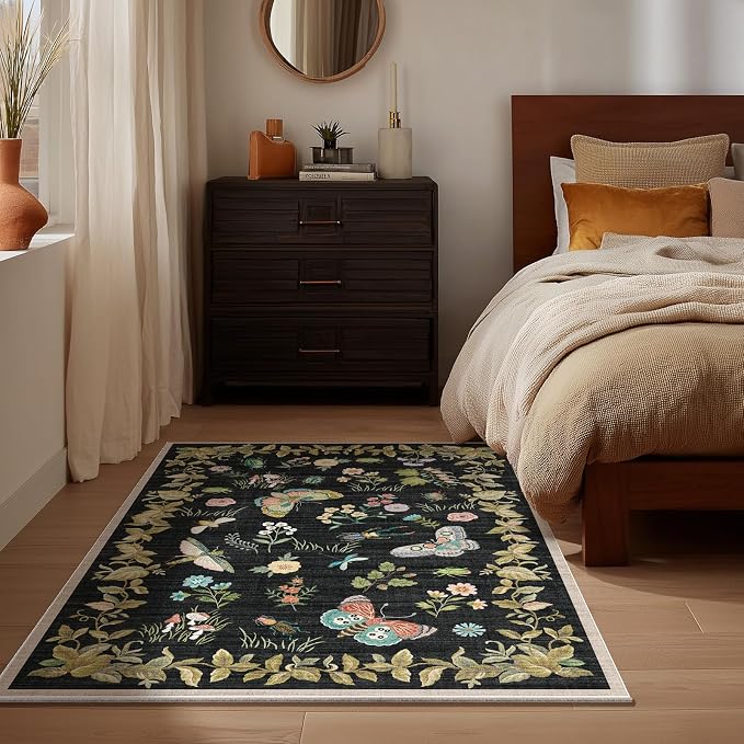 Washable Small Area Rugs for Entryway: 2x3 Throw Rug Door Mat Indoor Entrance Stain Resistant Non-Slip Low Pile Soft Carpets for Kitchen Front Door Indoor Entrance Entry Bedroom Bedside Farmhouse