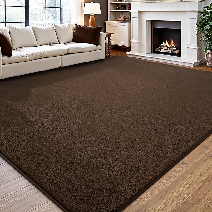 Vasofe Large Modern Area Rugs for Living Room Bedroom, 6x9 Rugs, Brown Rug | Soft Thickened Memory Foam Indoor Minimalist Carpets, Non-Slip Comfy Rugs for Boys Nursery Kids Room Classroom Playroom
