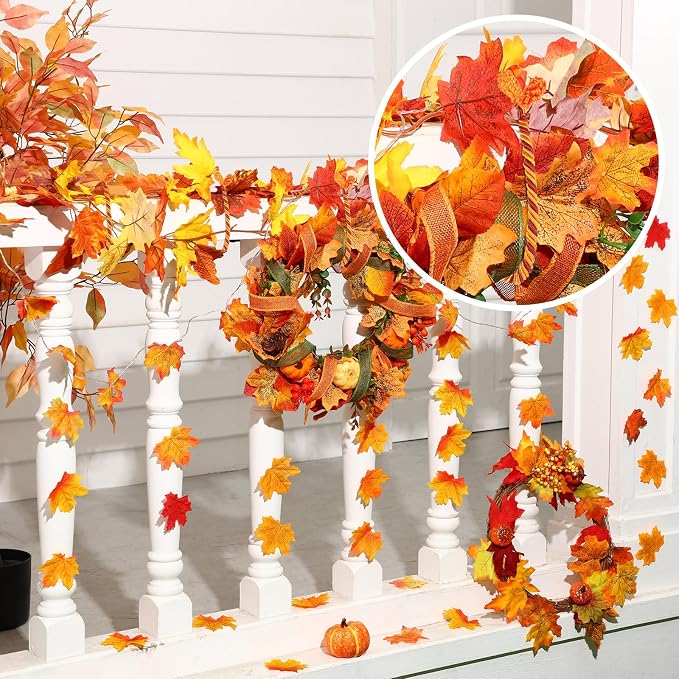 Zhengmy 16 Pcs 20 Inches Christmas Garland Ties Christmas Decorative Twist Ties for Banister Reusable and Flexible Twist for Xmas Home Decorations Holiday Craft Wrapping (Fall Color)