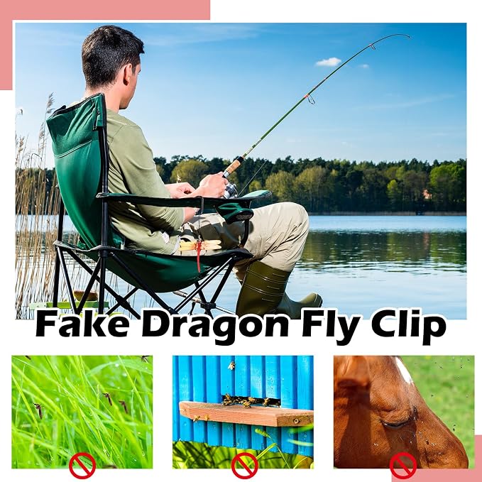 Qualirey 1pc Dragonfly Hat Clip Realistic Simulated Dragonfly with Hook Clip Attach to Backpack Hat for Indoor Yard Garden Plant Decor (Red)