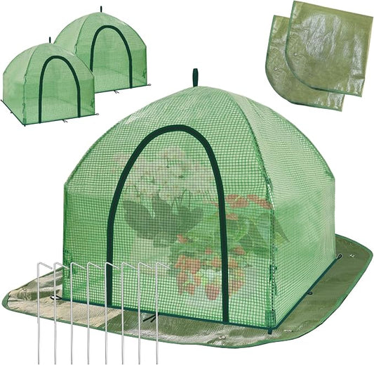 24.5" Tabletop Plant Cover w/Waterproof Base Ventilation Window for Winter