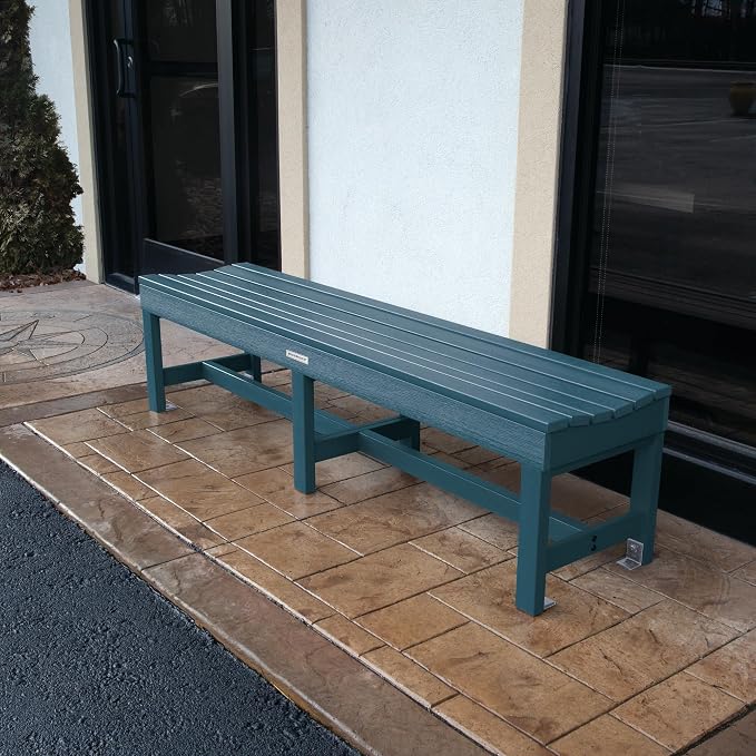 Sequoia ProfessionalCommercial Grade Weldon Backless Picnic Bench, 6ft, Nantucket Blue
