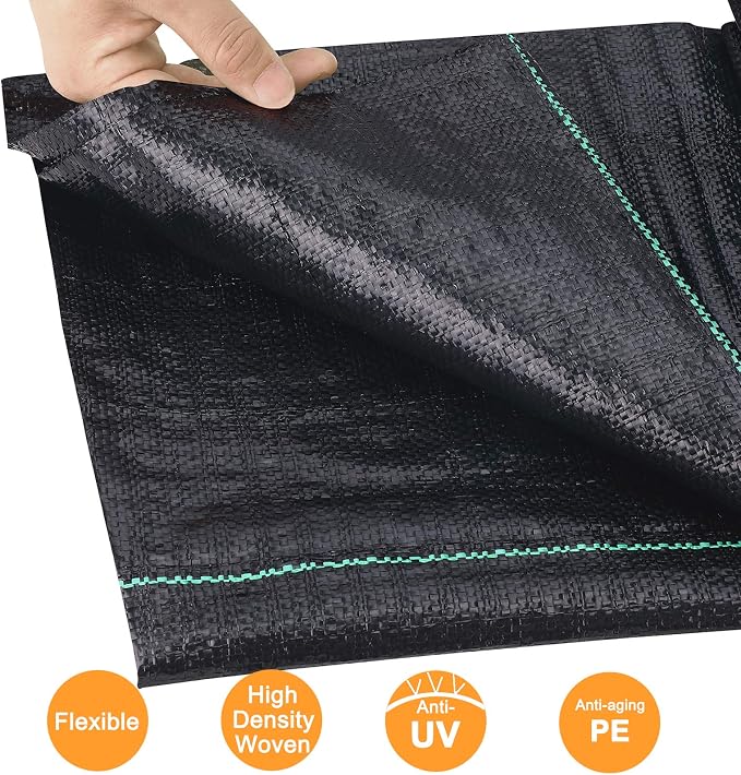 UWIOFF Landscape Fabric Weed Barrier Fabric, 4ft x 30ft Durable & Heavy-Duty Garden Landscaping Fabric, Premium UV Resistant Weed Block Gardening Mat, Weed Control Ground Cover for Outdoor Gardens