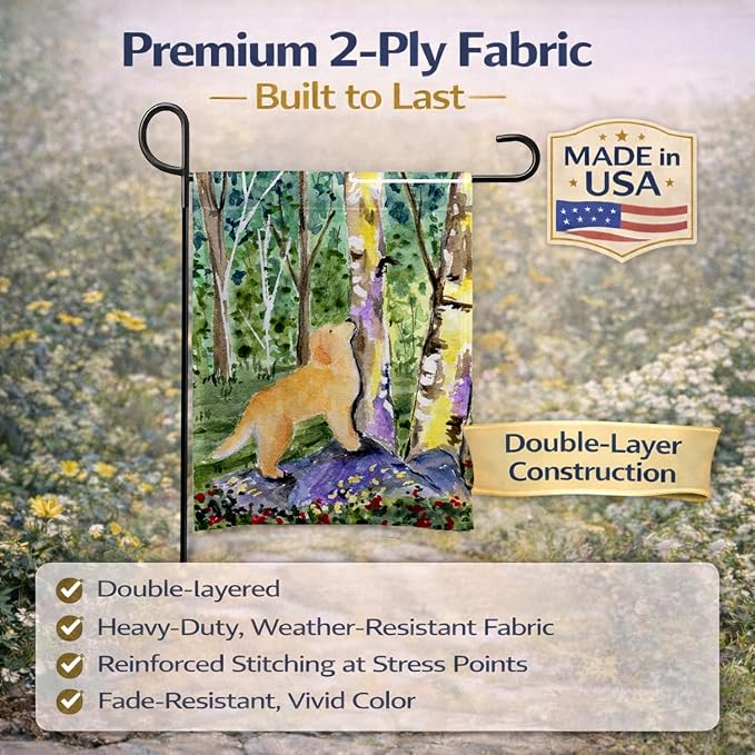 Caroline's Treasures SS8887GF Golden Retriever Garden Flag Mailbox Flag Decorative Yard Flag Banner Outside Patio Artwork Yard Flower Beds, Garden Size, Multicolor